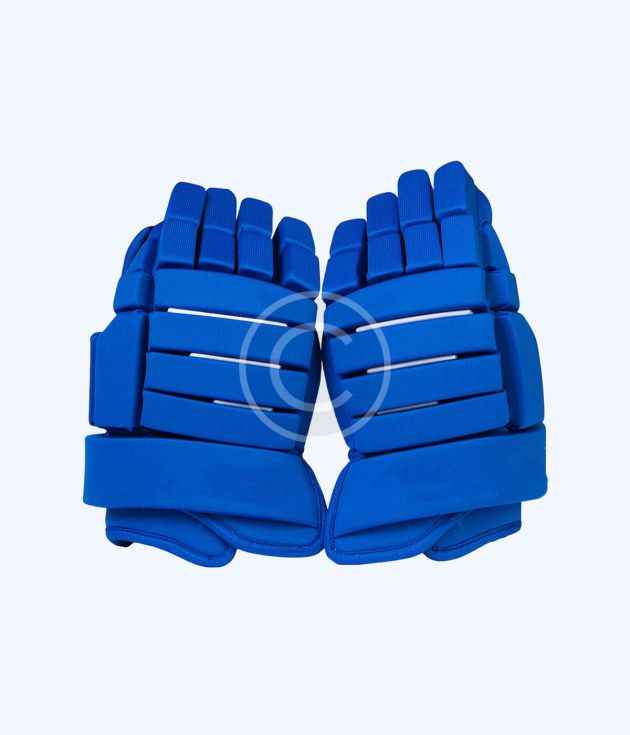Blue hockey gloves set